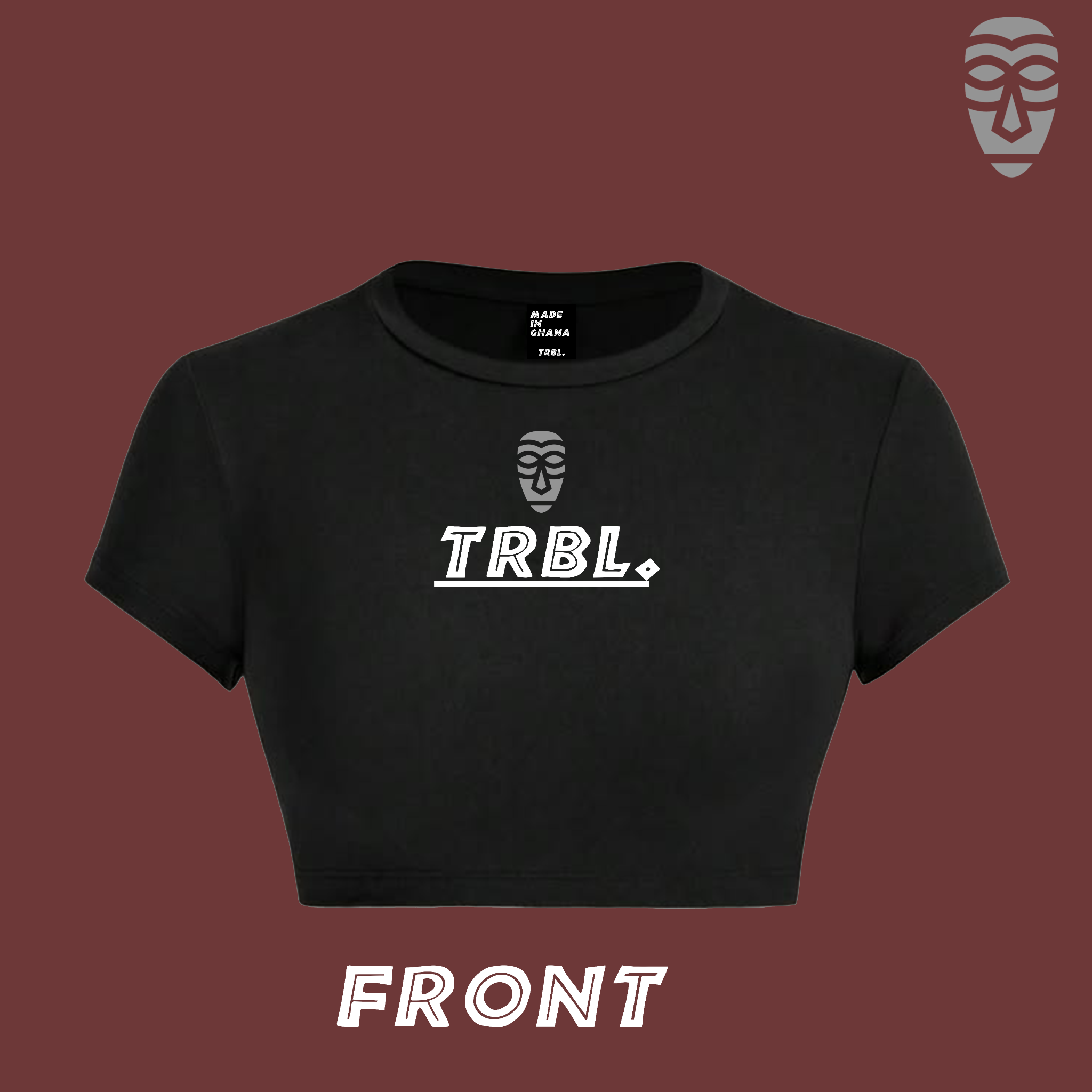 Front of the Black / White TRBL Signature Crop